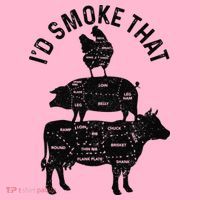 Chef Butcher BBQ I'd Smoke That Pork Beef Funny Father's Day Coaster thumb 2