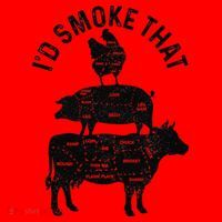 Chef Butcher BBQ I'd Smoke That Pork Beef Funny Father's Day Santa Hat thumb 1