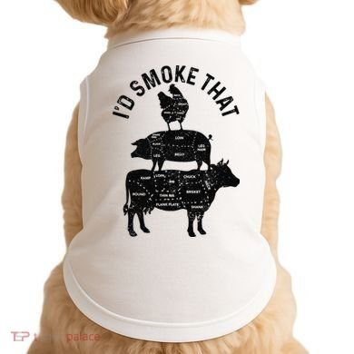 Chef Butcher BBQ I'd Smoke That Pork Beef Funny Father's Day Doggie Tank