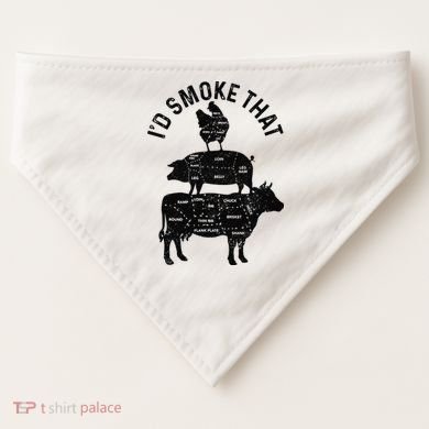 Chef Butcher BBQ I'd Smoke That Pork Beef Funny Father's Day USA-Made Doggie Bandana