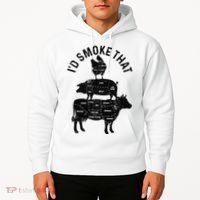 Chef Butcher BBQ I'd Smoke That Pork Beef Funny Father's Day Hoodie thumb 2