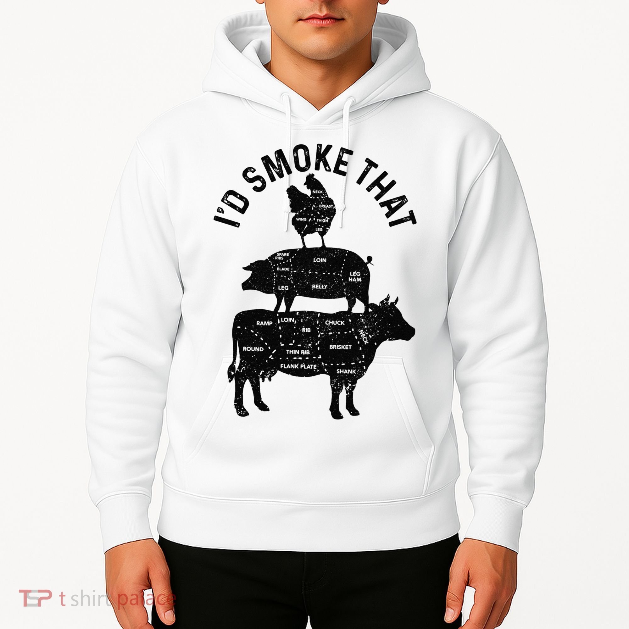 Chef Butcher BBQ I'd Smoke That Pork Beef Funny Father's Day Hoodie