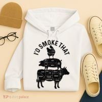 Chef Butcher BBQ I'd Smoke That Pork Beef Funny Father's Day Hoodie thumb 4