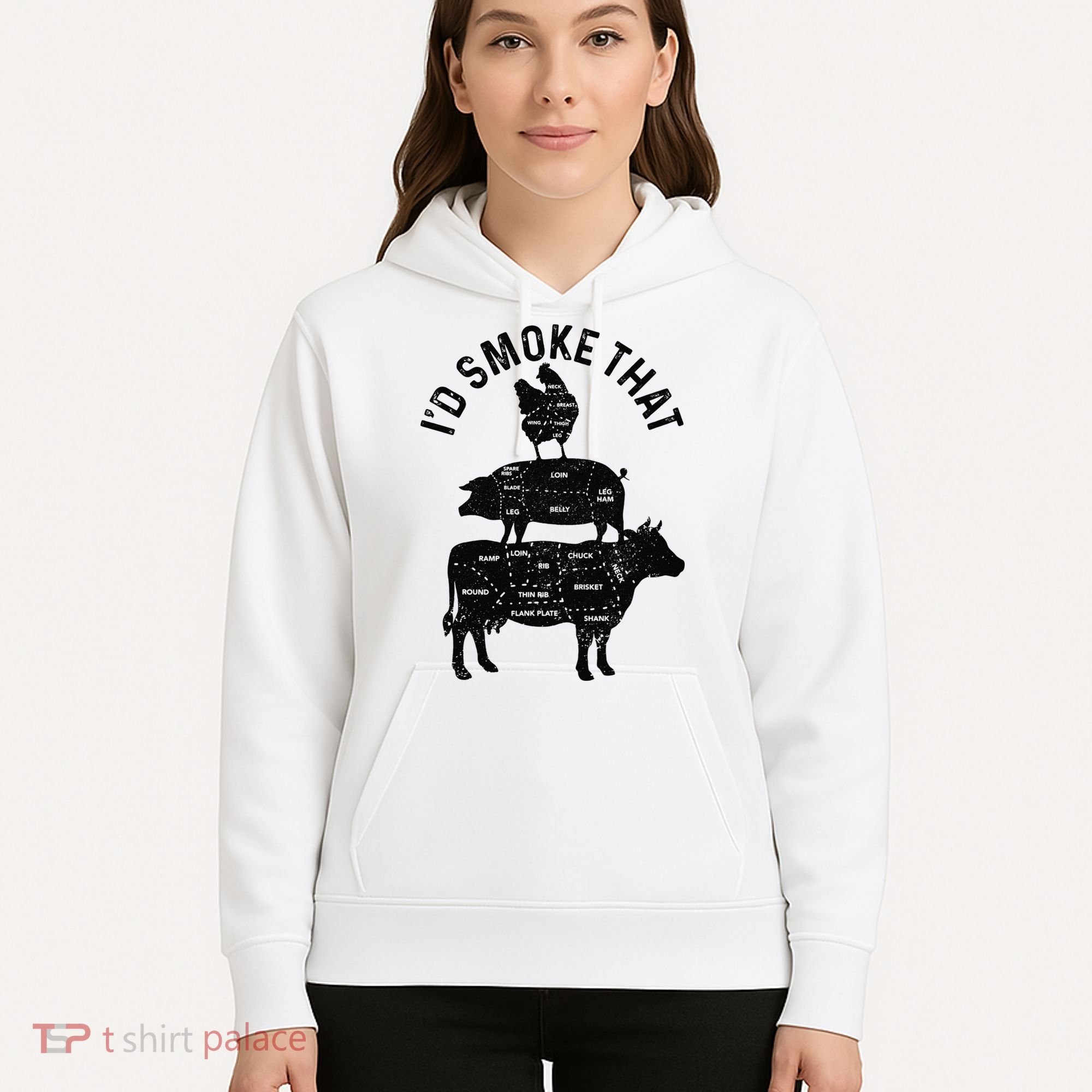 Chef Butcher BBQ I'd Smoke That Pork Beef Funny Father's Day Hoodie
