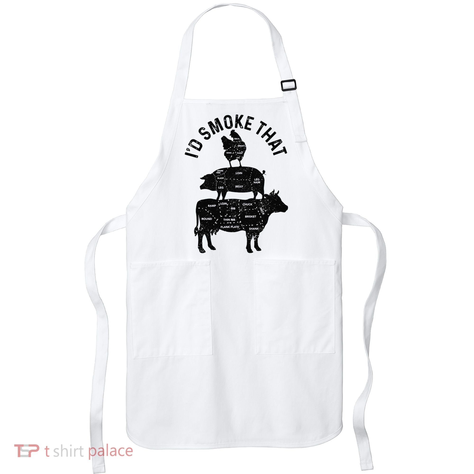 Chef Butcher BBQ I'd Smoke That Pork Beef Funny Father's Day Apron