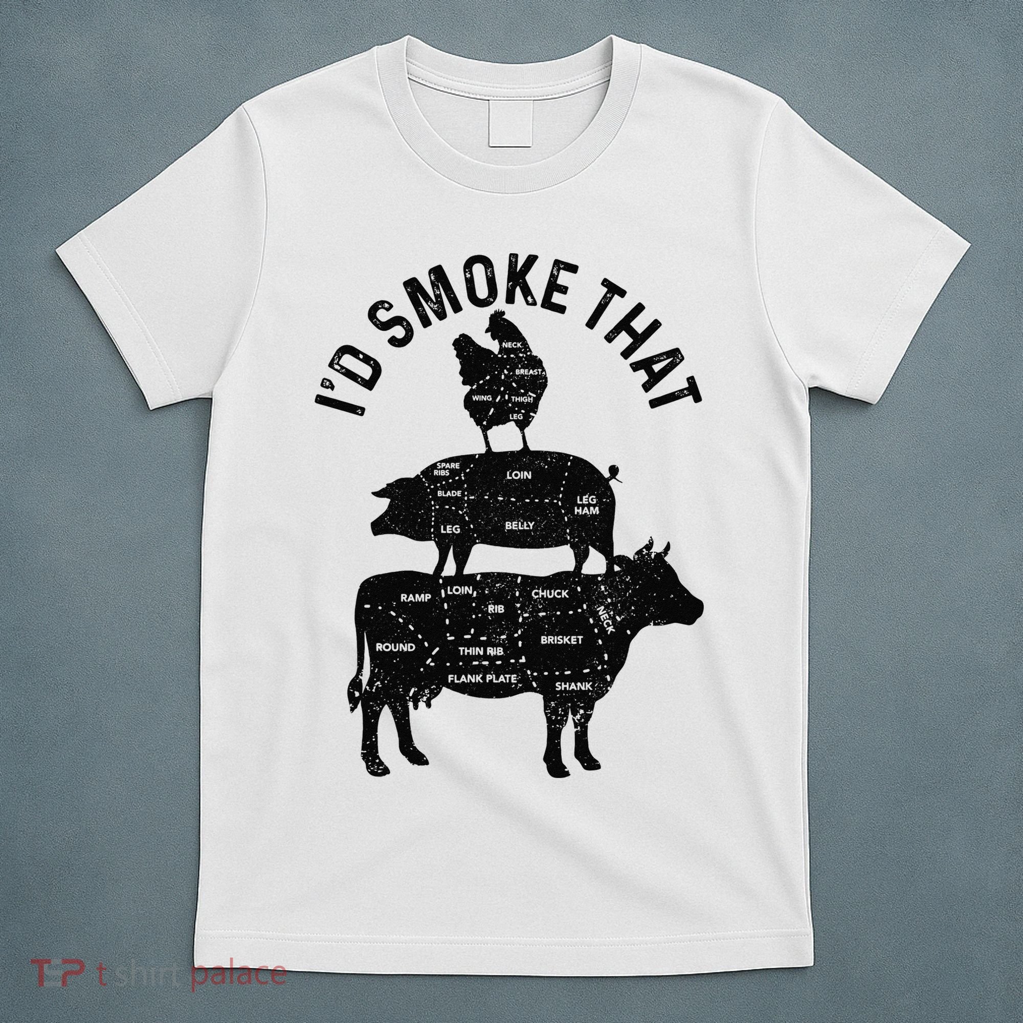 Chef Butcher BBQ I'd Smoke That Pork Beef Funny Father's Day T-Shirt