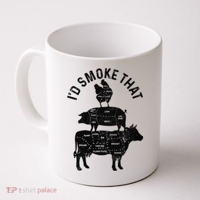 Chef Butcher BBQ I'd Smoke That Pork Beef Funny Father's Day Coffee Mug