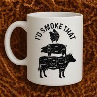 Chef Butcher BBQ I'd Smoke That Pork Beef Funny Father's Day Coffee Mug thumb 2
