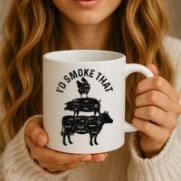 Chef Butcher BBQ I'd Smoke That Pork Beef Funny Father's Day Coffee Mug thumb 3