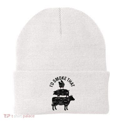 Chef Butcher BBQ I'd Smoke That Pork Beef Funny Father's Day Beanie