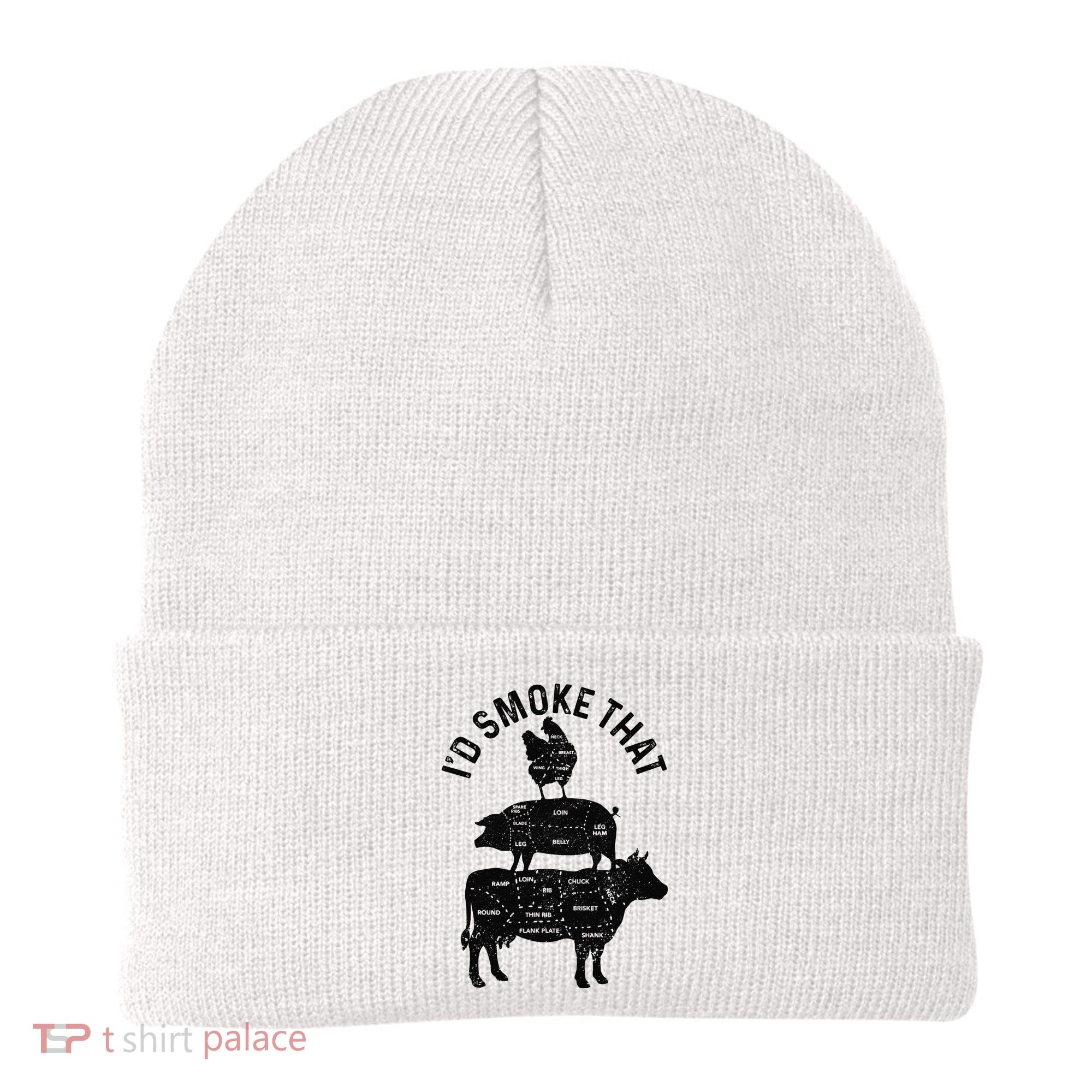 Chef Butcher BBQ I'd Smoke That Pork Beef Funny Father's Day Beanie
