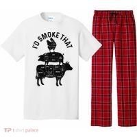 Chef Butcher BBQ I'd Smoke That Pork Beef Funny Father's Day Pajama Set thumb 0