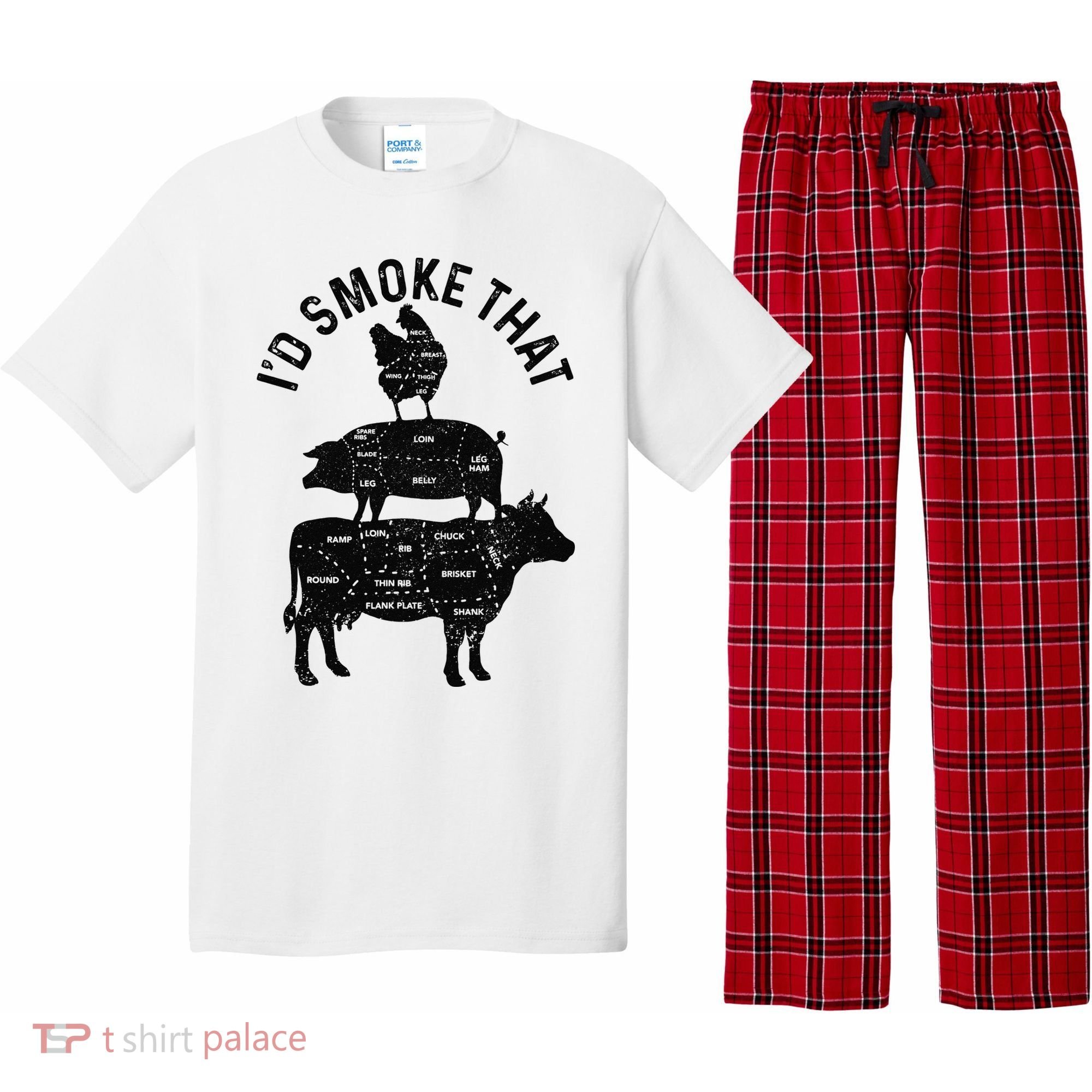 Chef Butcher BBQ I'd Smoke That Pork Beef Funny Father's Day Pajama Set