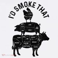 Chef Butcher BBQ I'd Smoke That Pork Beef Funny Father's Day Women's Hoodie thumb 2