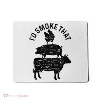 Chef Butcher BBQ I'd Smoke That Pork Beef Funny Father's Day Mousepad thumb 0