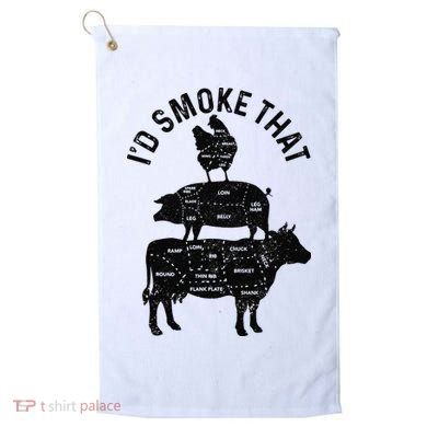 Chef Butcher BBQ I'd Smoke That Pork Beef Funny Father's Day Golf Towel