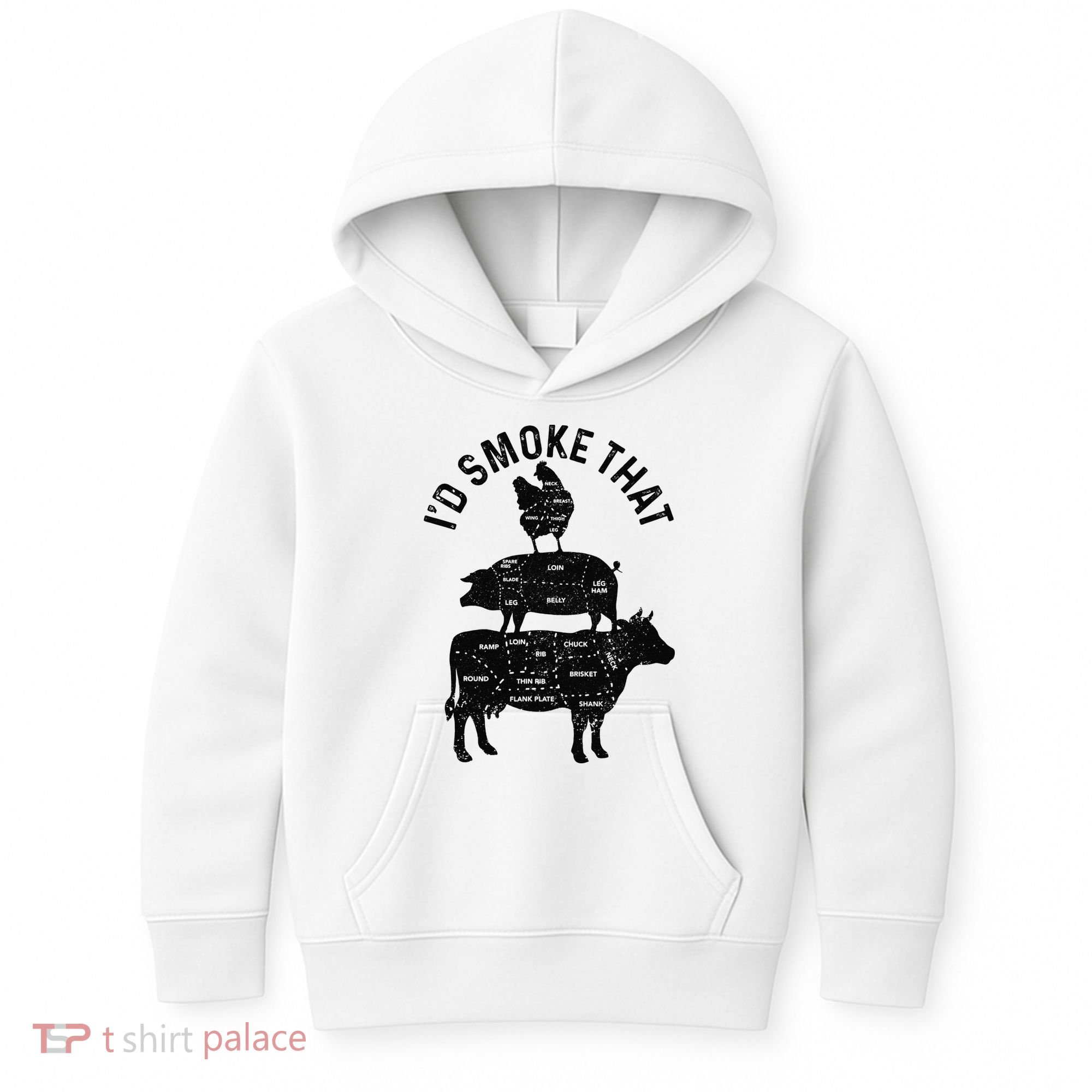 Chef Butcher BBQ I'd Smoke That Pork Beef Funny Father's Day Kids Hoodie