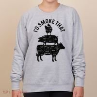 Chef Butcher BBQ Id Smoke That Pork Beef Funny Fathers Day Women's Sweatshirt thumb 0