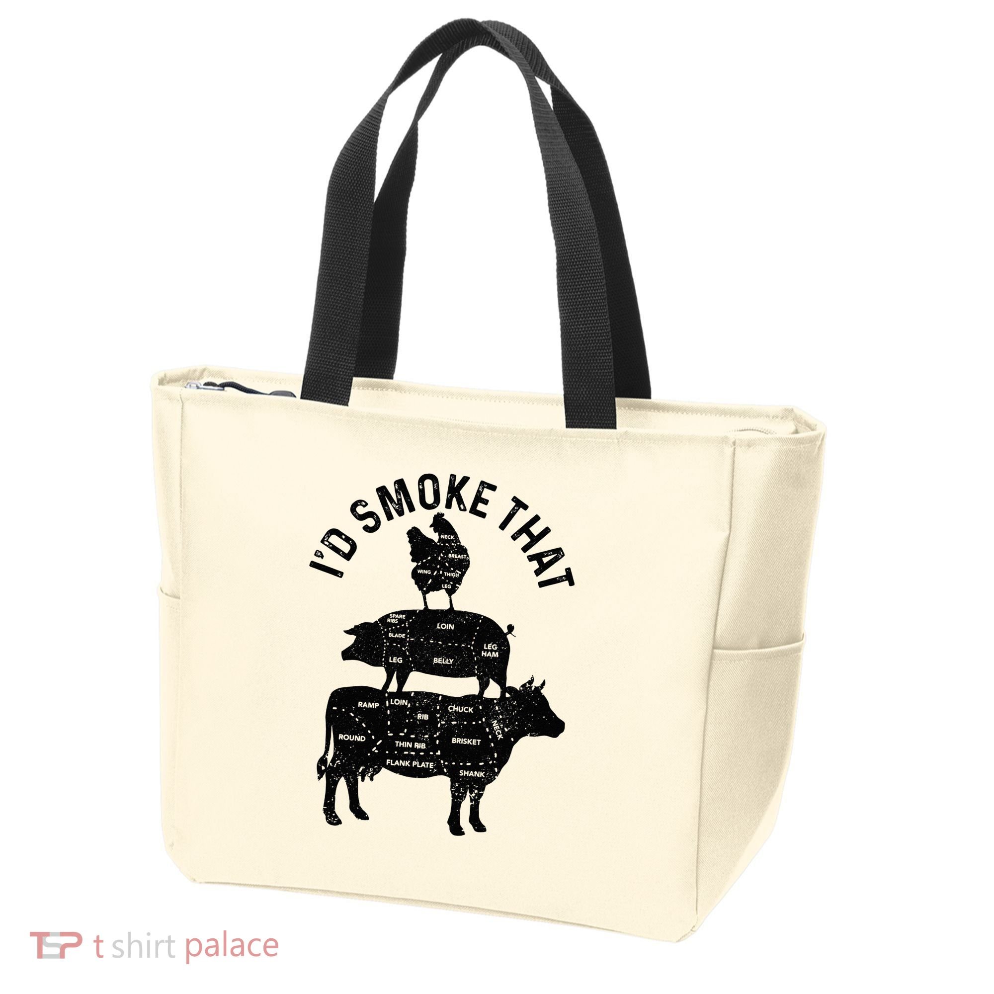 Chef Butcher BBQ Id Smoke That Pork Beef Funny Fathers Day Tote Bag