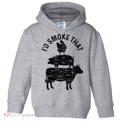 Chef Butcher BBQ Id Smoke That Pork Beef Funny Fathers Day Toddler Hoodie