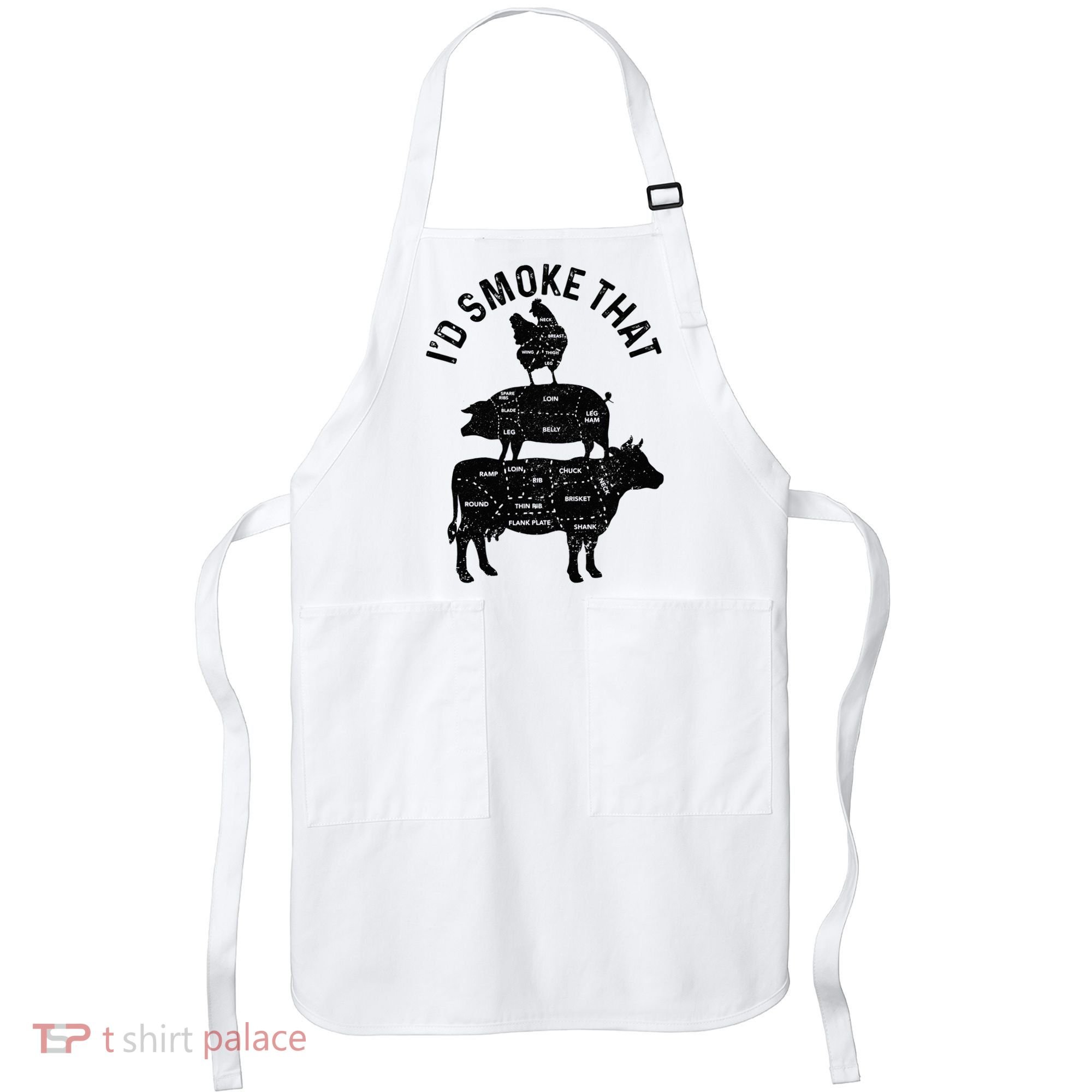 Chef Butcher BBQ Id Smoke That Pork Beef Funny Fathers Day Apron