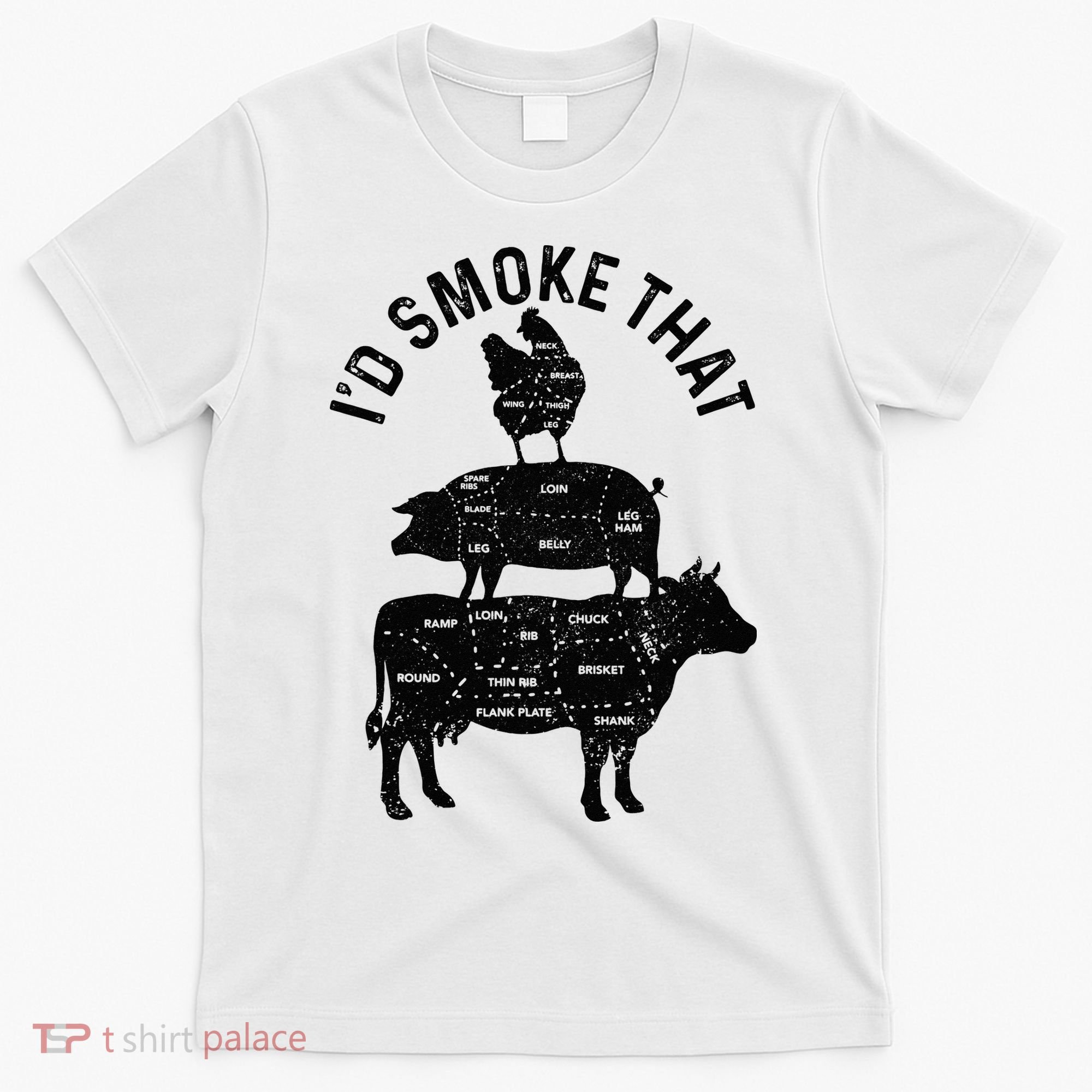 Chef Butcher BBQ Id Smoke That Pork Beef Funny Fathers Day T-Shirt