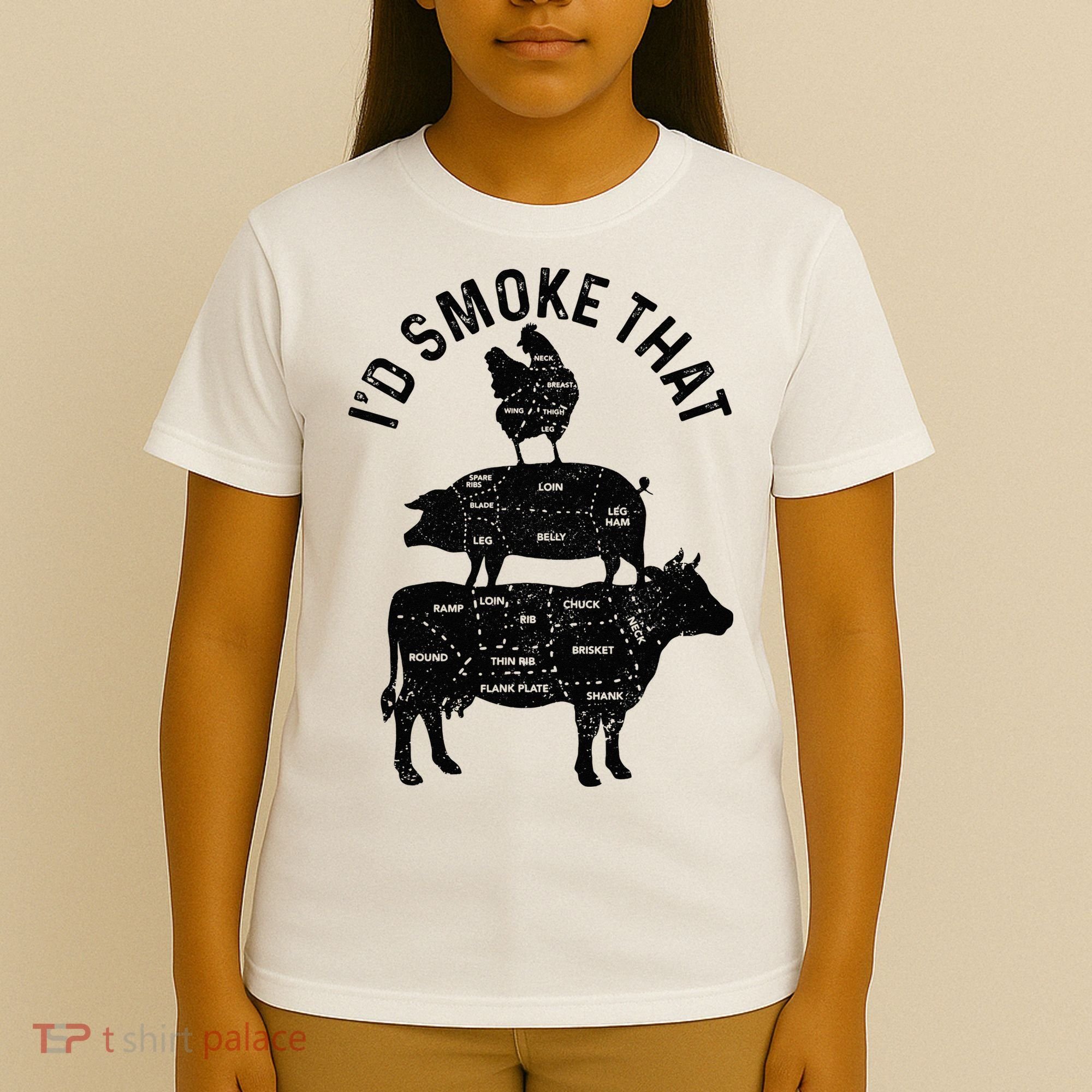 Chef Butcher BBQ Id Smoke That Pork Beef Funny Fathers Day T-Shirt