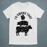 Chef Butcher BBQ Id Smoke That Pork Beef Funny Fathers Day T-Shirt thumb 5