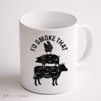 Chef Butcher BBQ Id Smoke That Pork Beef Funny Fathers Day Coffee Mug thumb 1