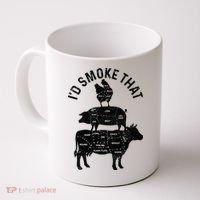 Chef Butcher BBQ Id Smoke That Pork Beef Funny Fathers Day Coffee Mug thumb 0
