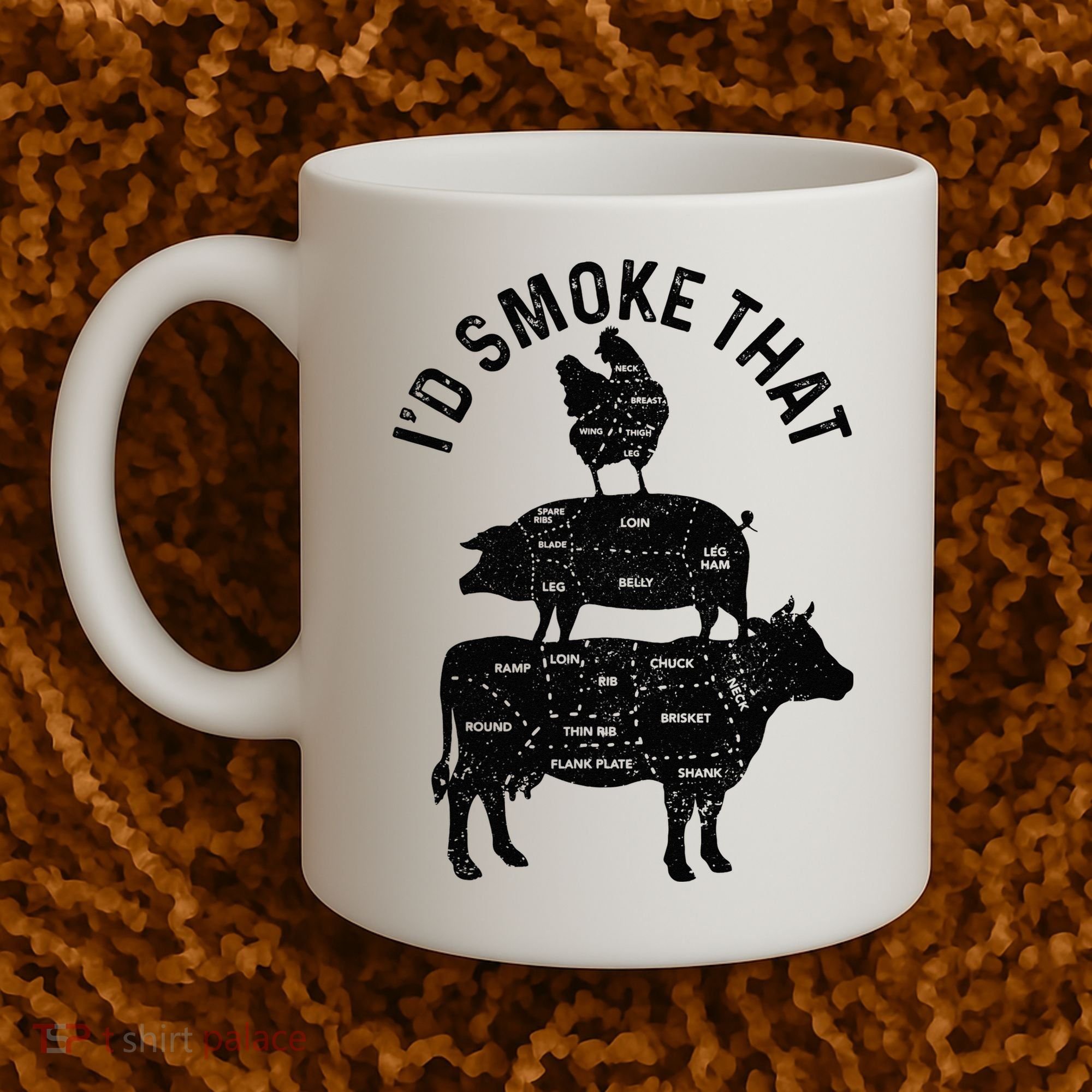 Chef Butcher BBQ Id Smoke That Pork Beef Funny Fathers Day Coffee Mug