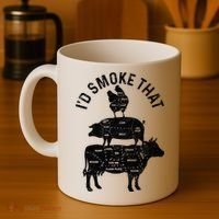 Chef Butcher BBQ Id Smoke That Pork Beef Funny Fathers Day Coffee Mug thumb 4