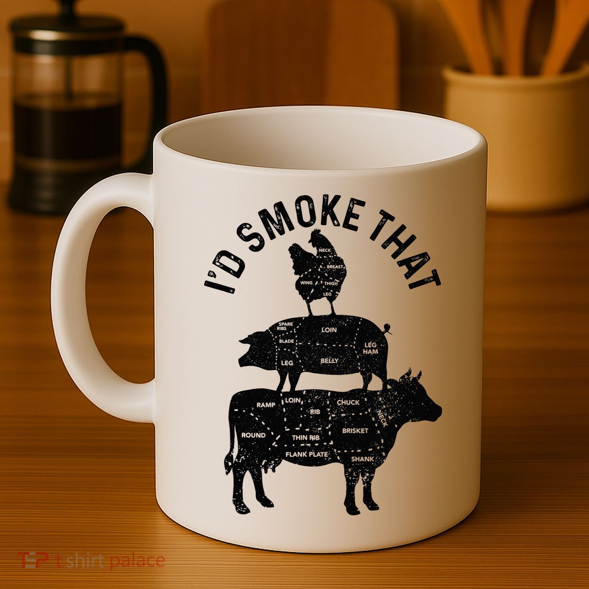 Chef Butcher BBQ Id Smoke That Pork Beef Funny Fathers Day Coffee Mug