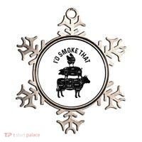 Chef Butcher BBQ Id Smoke That Pork Beef Funny Fathers Day Ornament thumb 0