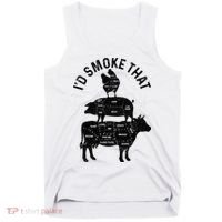 Chef Butcher BBQ Id Smoke That Pork Beef Funny Fathers Day Tank Top thumb 0