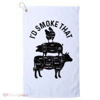 Chef Butcher BBQ Id Smoke That Pork Beef Funny Fathers Day Golf Towel thumb 0