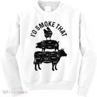 Chef Butcher BBQ Id Smoke That Pork Beef Funny Fathers Day Kids Sweatshirt thumb 0