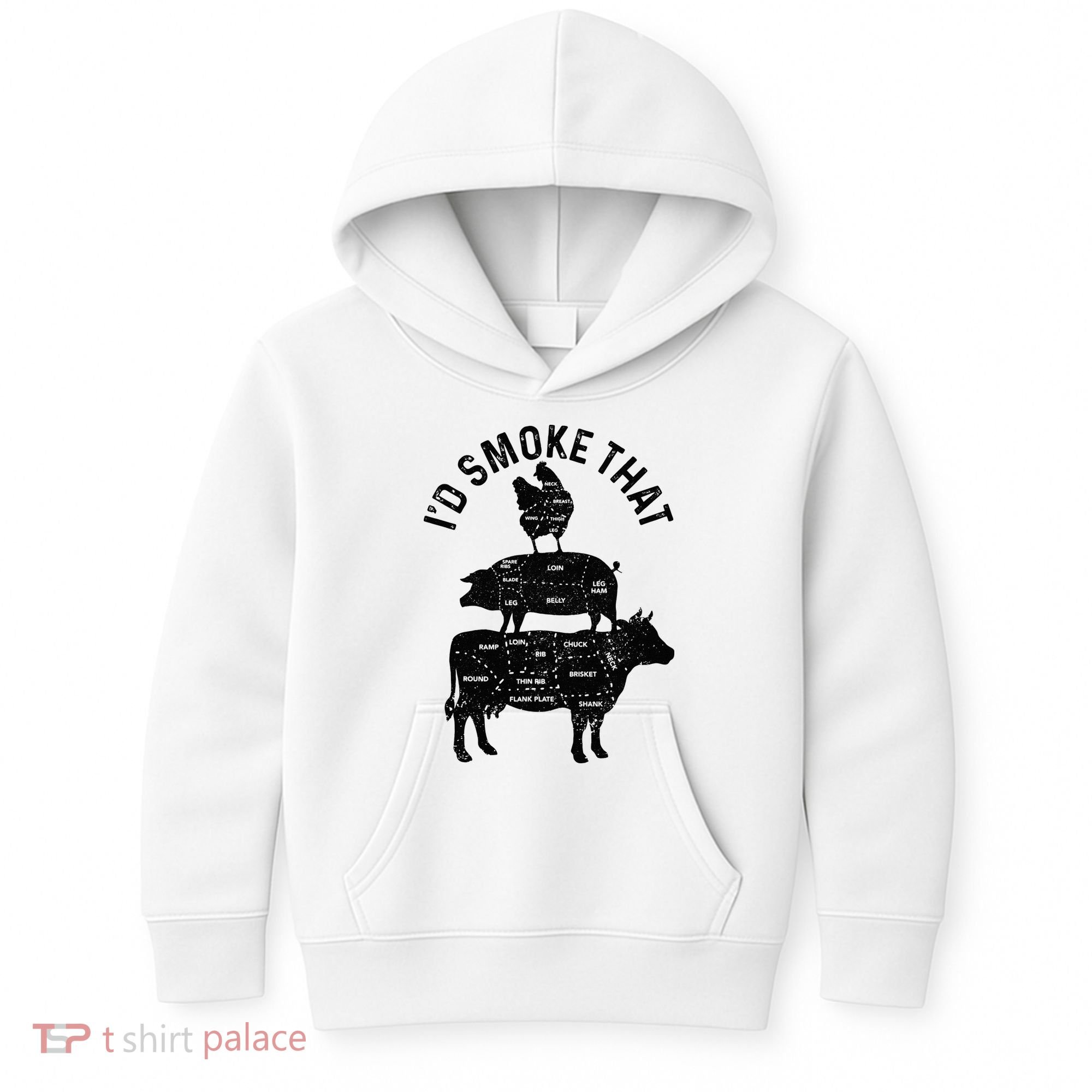 Chef Butcher BBQ Id Smoke That Pork Beef Funny Fathers Day Kids Hoodie