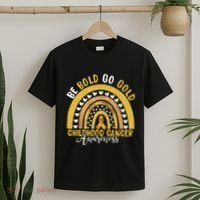 Childhood Be Bold Go Gold Childhood Cancer Awareness Rainbow T-Shirt thumb 2