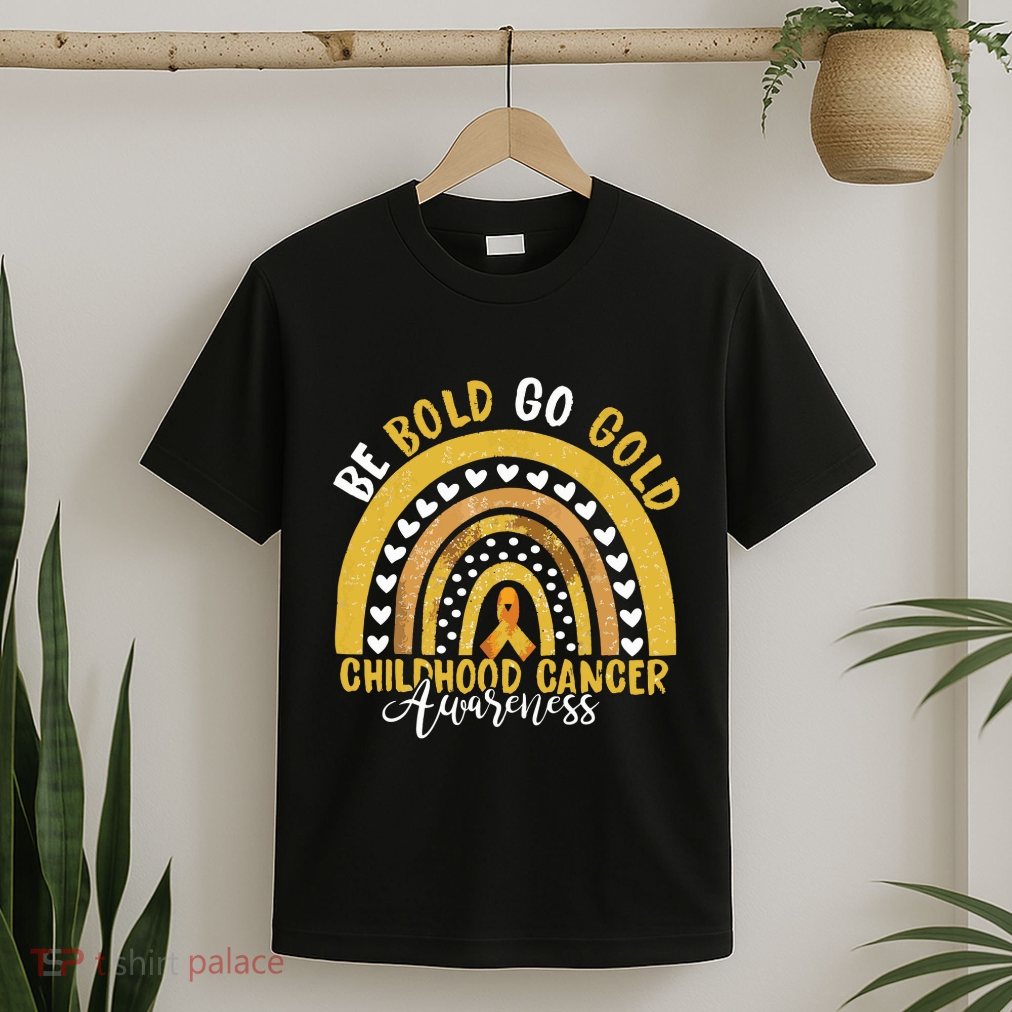 Childhood Be Bold Go Gold Childhood Cancer Awareness Rainbow T-Shirt