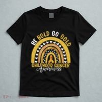 Childhood Be Bold Go Gold Childhood Cancer Awareness Rainbow T-Shirt thumb 5
