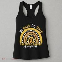 Childhood Be Bold Go Gold Childhood Cancer Awareness Rainbow Women's Tank Top thumb 3