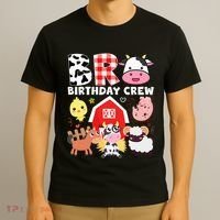 Cow Bro Birthday Crew Farm Theme Animals Kids Birthday Party T-Shirt thumb 3