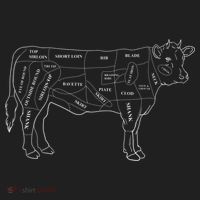 Cow Butcher Beef Cuts Diagram Eat Beef Butcher Cut Chart Women's Sweatshirt thumb 2