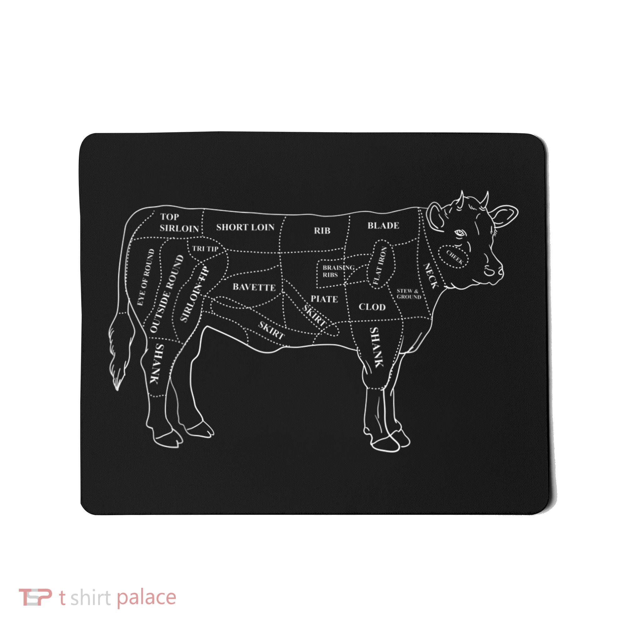 Cow Butcher Beef Cuts Diagram Eat Beef Butcher Cut Chart Mousepad