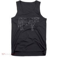 Cow Butcher Beef Cuts Diagram Eat Beef Butcher Cut Chart Tank Top thumb 0