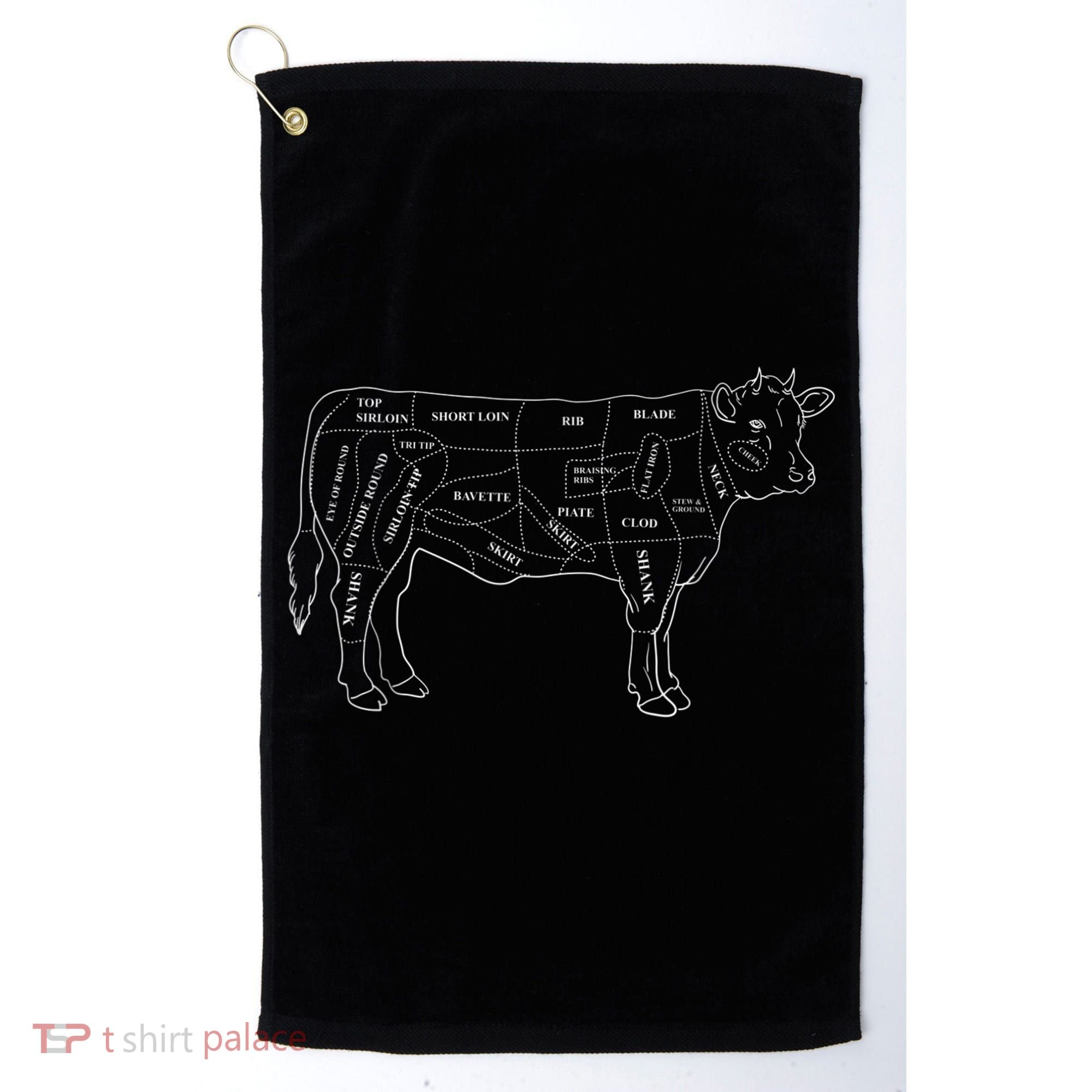 Cow Butcher Beef Cuts Diagram Eat Beef Butcher Cut Chart Golf Towel