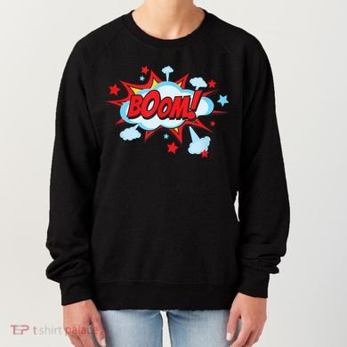 Comic Book BOOM , Funny Retro Costume, Superhero Women's Sweatshirt