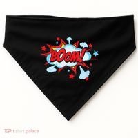 Comic Book BOOM , Funny Retro Costume, Superhero USA-Made Doggie Bandana thumb 0