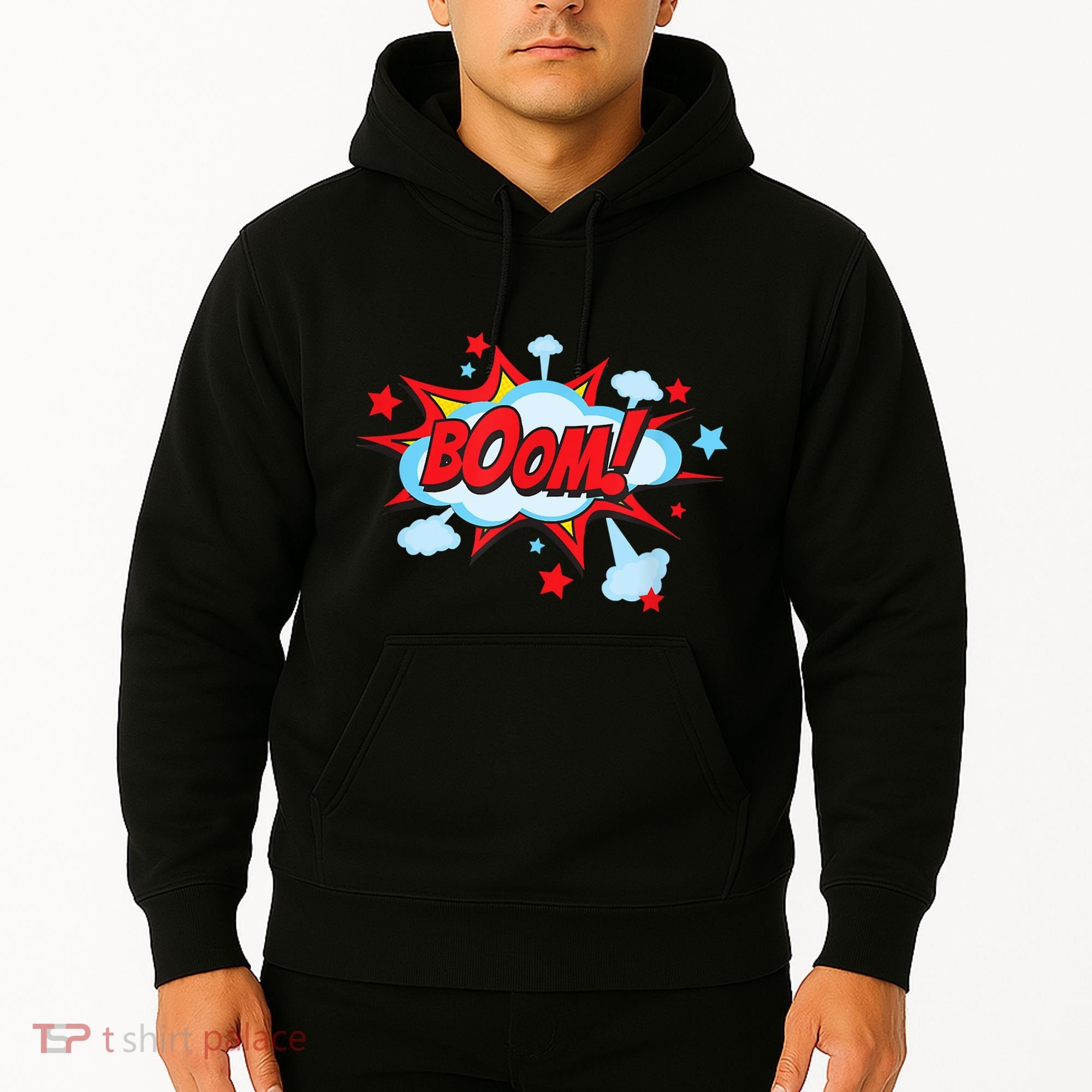 Comic Book BOOM , Funny Retro Costume, Superhero Hoodie